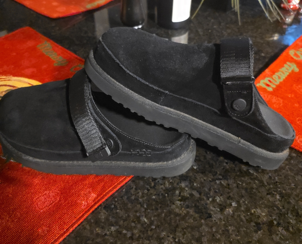 UGG Black Suede Slide Sandals